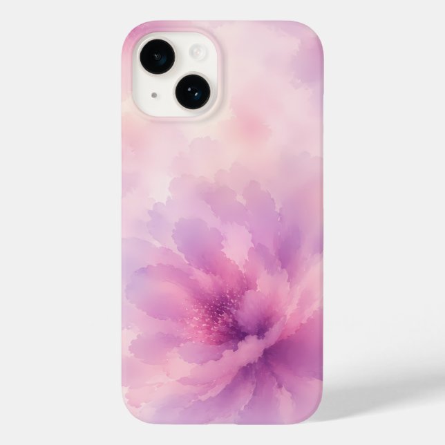 Funda De Case-Mate Para iPhone Florecimiento abstracto de lavanda rosa acuarela (Reverso )