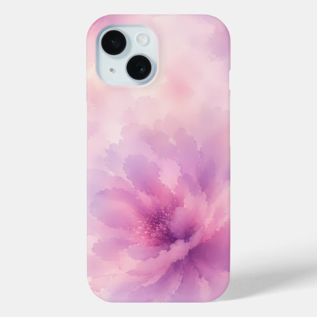 Funda De Case-Mate Para iPhone Florecimiento abstracto de lavanda rosa acuarela (Reverso )