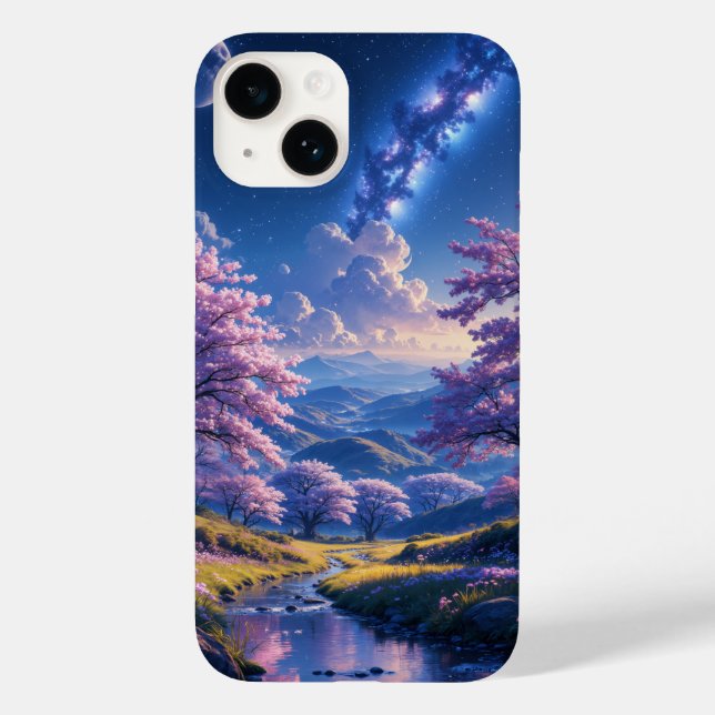 Funda De Case-Mate Para iPhone Florecimiento bajo un cielo estrellado (Reverso )