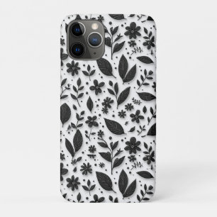 Funda Para iPhone 11 Pro Florecimiento Botánico Monocromo ✨ Elegancia Flora