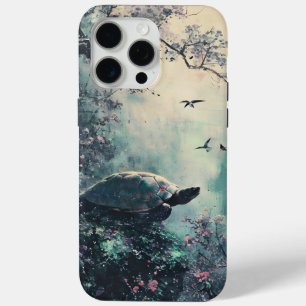 Funda Para iPhone 15 Pro Max Florecimiento de la tranquilidad de la tortuga