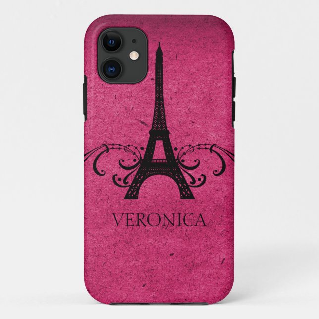 Funda De Case-Mate Para iPhone Florecimiento francés de cosecha rosa (Reverso)