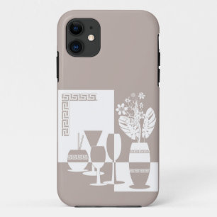 Funda Para iPhone 11 florero de pintura con flores y luz de copas de vi