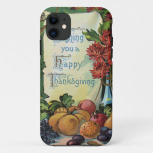 Funda Para iPhone 11 Florero de Wishbone de Acción de Gracias Frutas Fl
