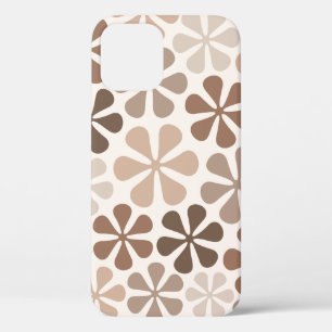 Funda Para iPhone 12 Flores Abstractas (B) Crema De Taupe Marrón