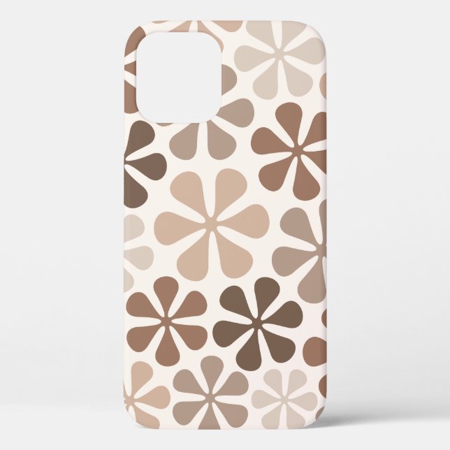 Funda De Case-Mate Para iPhone Flores Abstractas (B) Crema De Taupe Marrón (Reverso )
