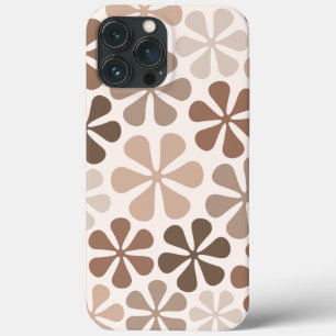 Funda Para iPhone 13 Pro Max Flores Abstractas (B) Crema De Taupe Marrón
