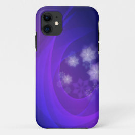 Funda Para iPhone 11 Flores Abstractas En Fondo Indigo Doblado