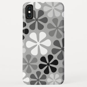Funda Para iPhone XS Max Flores abstractas gris blanco negro
