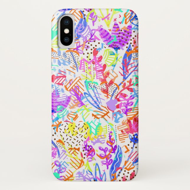 Funda De Case-Mate Para iPhone Flores abstractas pastel (Reverso)