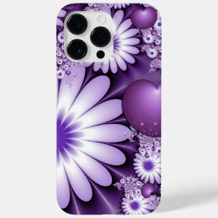Funda Para iPhone 14 Pro Max De Case-Mate Flores abstractas y fractales cardíacos en el amor