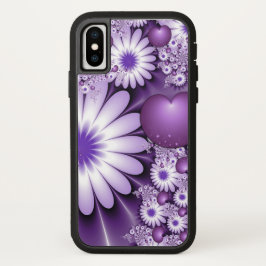 Funda Para iPhone 13 Flores abstractas y fractales cardíacos en el amor
