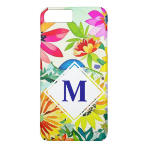 Funda Para iPhone 8 Plus/7 Plus Flores acuarelas monogramadas