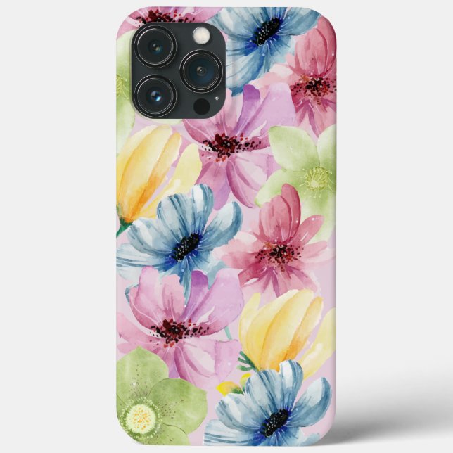 Funda De Case-Mate Para iPhone Flores acuáticas alegres (Reverso )
