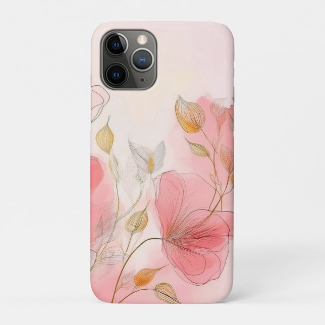 Funda De Case-Mate Para iPhone Flores acuáticas fondo elegante (Reverso)
