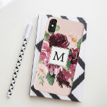 Funda Para iPhone XS Max Flores acuáticas modernas monogramadas<br><div class="desc">Flores acuáticas modernas monogramadas</div>
