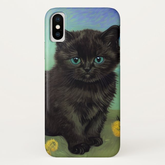 Funda De Case-Mate Para iPhone Flores amarillas de gato negro Van Gogh (Reverso)