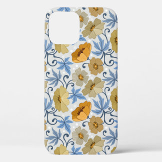 Funda Para iPhone 12 Flores amarillas: diseño textil sin foco