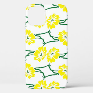 Funda Para iPhone 12 Flores Amarillas: Modelo ilustrado sin foco