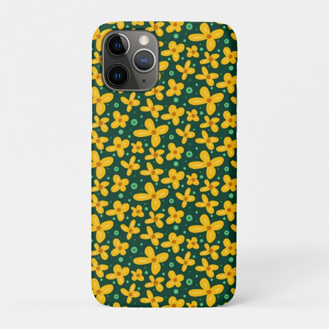 Funda De Case-Mate Para iPhone Flores amarillas pequeñas (Reverso)