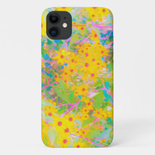 Funda Para iPhone 11 Flores Amarillas y Rojas Bonitas con Turquesa