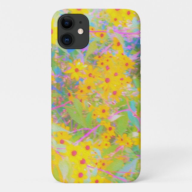 Funda De Case-Mate Para iPhone Flores Amarillas y Rojas Bonitas con Turquesa (Reverso)