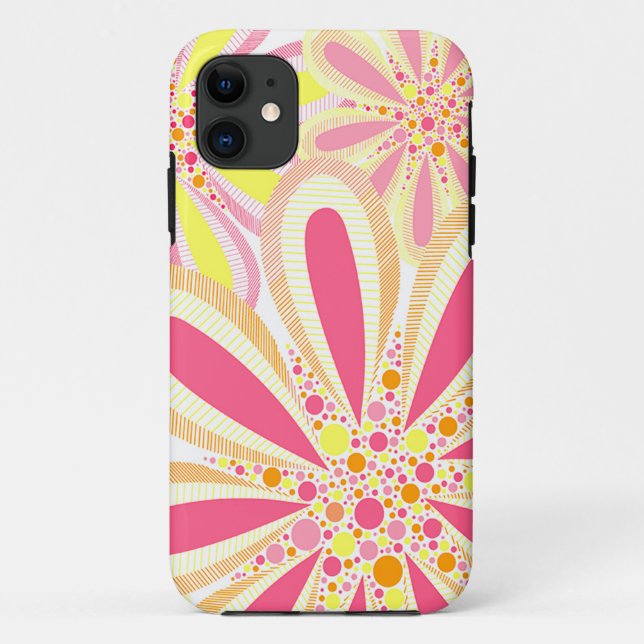 Funda De Case-Mate Para iPhone Flores amarillas y rosas (Reverso)