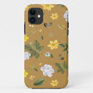 Funda Para iPhone 11 Flores amarillas y rosas blancas 4