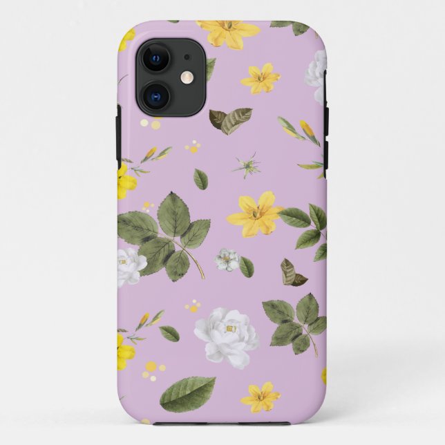 Funda De Case-Mate Para iPhone Flores amarillas y rosas blancas 5 (Reverso)