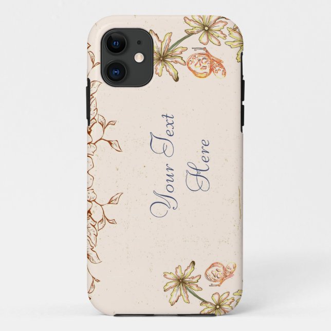 Funda De Case-Mate Para iPhone Flores antiguas de época (Reverso)