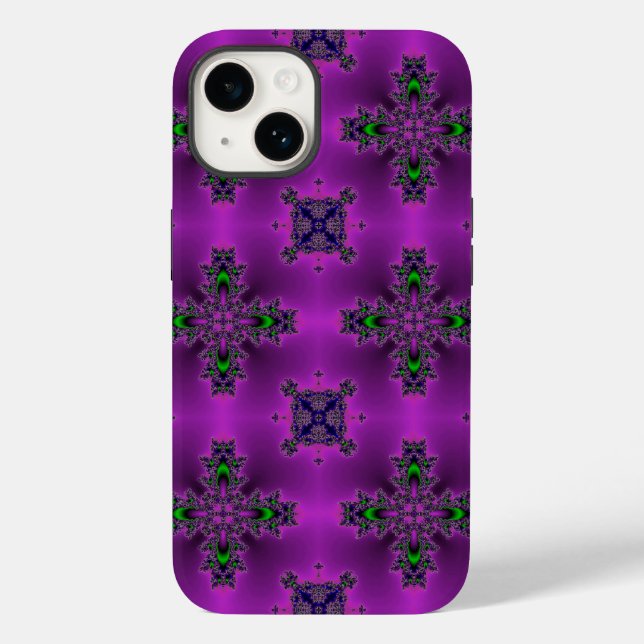 Funda De Case-Mate Para iPhone Flores artdeco de estilo retro (Reverso )