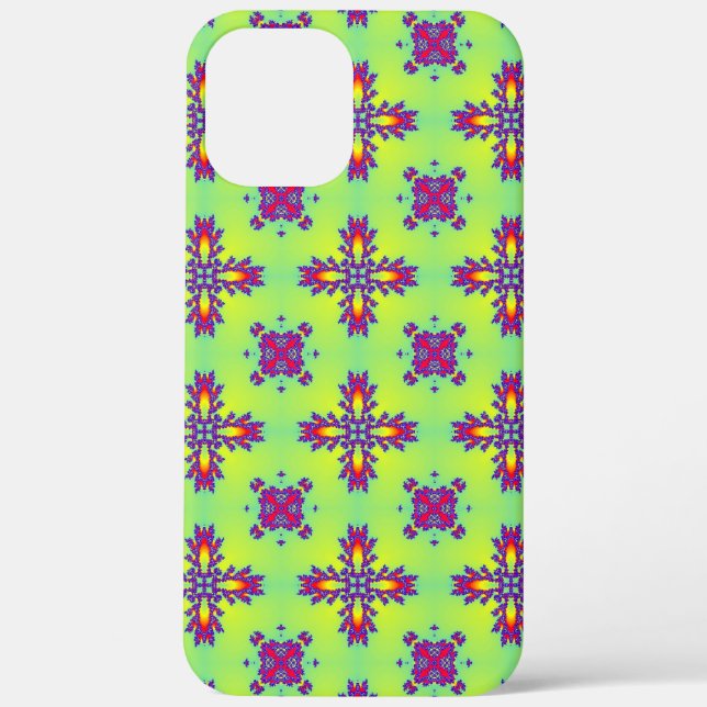 Funda De Case-Mate Para iPhone Flores artdeco en estilo retro (Reverso )