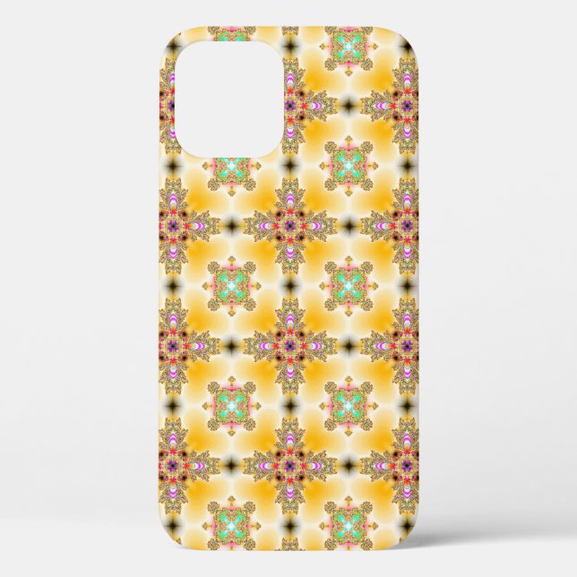 Funda De Case-Mate Para iPhone Flores artdeco en estilo retro (Reverso )