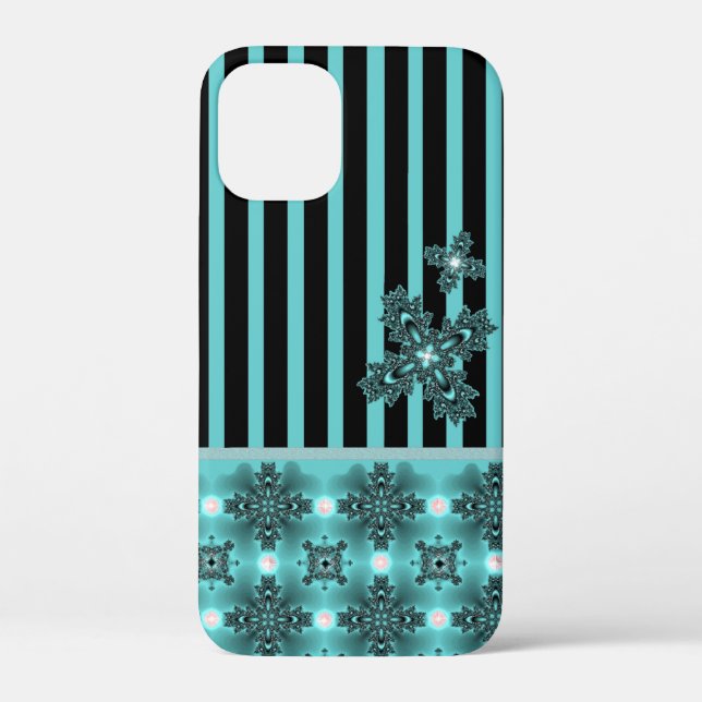Funda De Case-Mate Para iPhone Flores artdeco en estilo retro (Reverso )