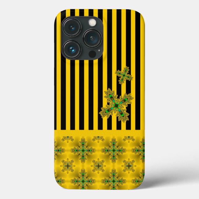 Funda De Case-Mate Para iPhone Flores artdeco en estilo retro (Reverso )