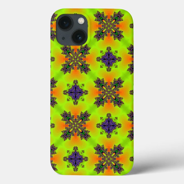 Funda De Case-Mate Para iPhone Flores artdeco en estilo retro (Reverso)