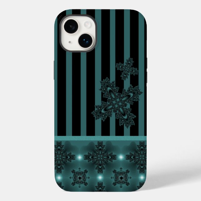 Funda De Case-Mate Para iPhone Flores artdeco en estilo retro (Reverso )