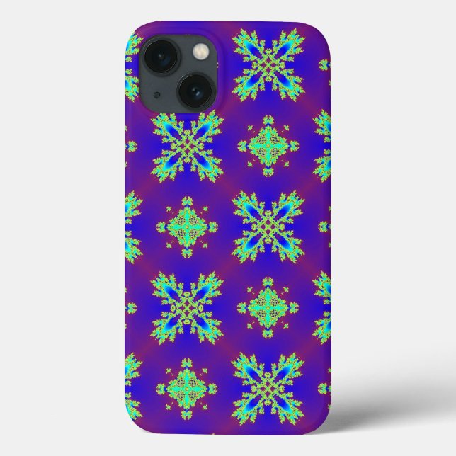 Funda De Case-Mate Para iPhone Flores artdeco en estilo retro (Reverso)
