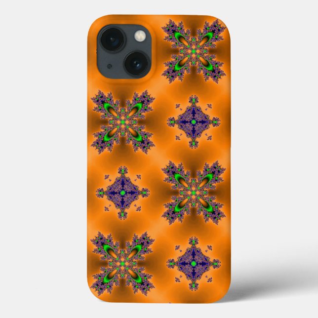 Funda De Case-Mate Para iPhone Flores artdeco en estilo retro (Reverso)