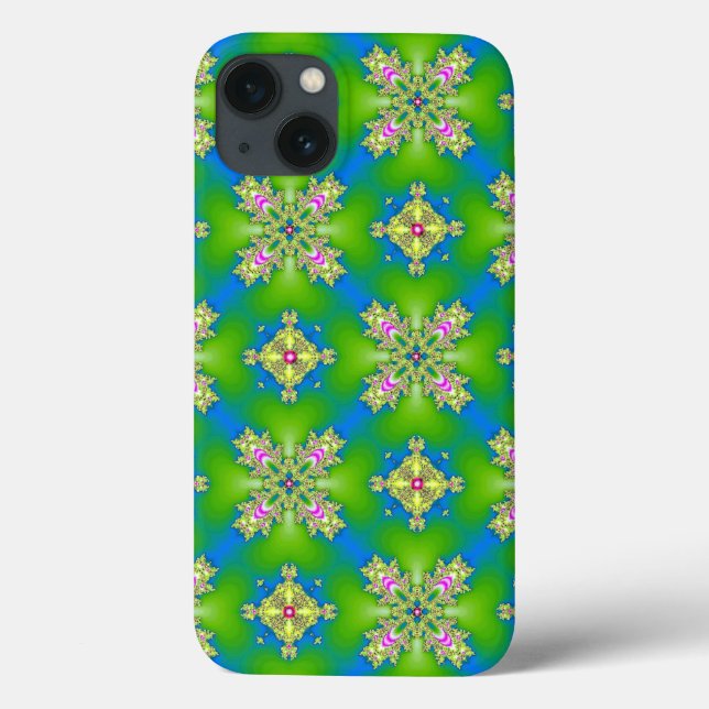 Funda De Case-Mate Para iPhone Flores artdeco en estilo retro (Reverso)