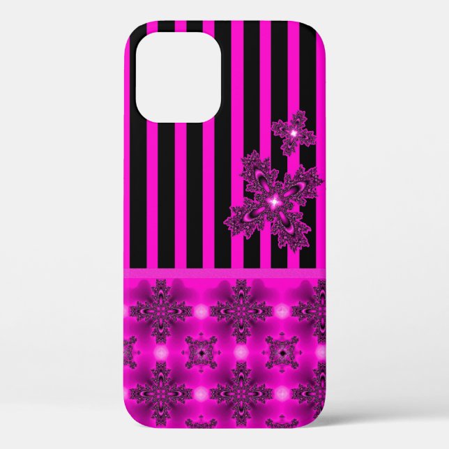 Funda De Case-Mate Para iPhone Flores artdeco en estilo retro (Reverso )