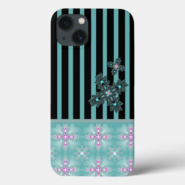 Funda De Case-Mate Para iPhone Flores artdeco en estilo retro (Reverso)