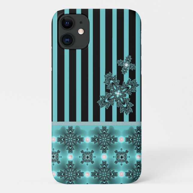 Funda De Case-Mate Para iPhone Flores artdeco en estilo retro (Reverso)