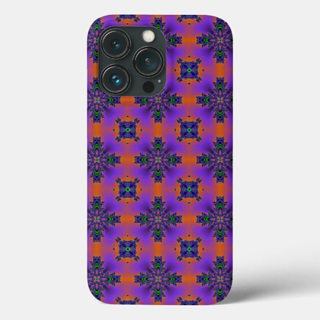 Funda De Case-Mate Para iPhone Flores artdeco en estilo retro (Reverso )