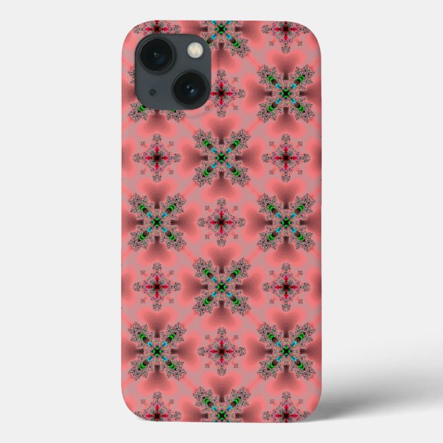 Funda De Case-Mate Para iPhone Flores artdeco en estilo retro (Reverso)