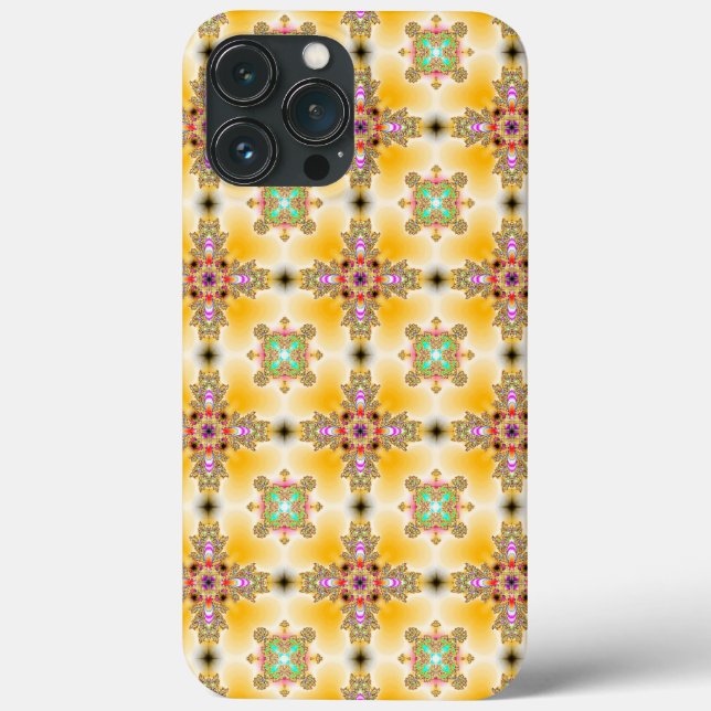 Funda De Case-Mate Para iPhone Flores artdeco en estilo retro (Reverso )