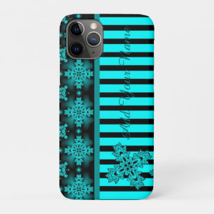 Funda Para iPhone 11 Pro Flores artdeco en estilo retro , Añadir tu nombre