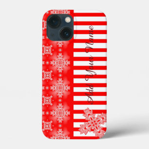 Funda Para iPhone 13 Mini Flores artdeco en estilo retro , Añadir tu nombre