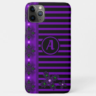 Funda Para iPhone 11 Pro Max Flores artdeco en estilo retro con monograma