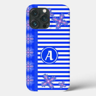 Funda Para iPhone 13 Pro Flores artdeco en estilo retro con monograma